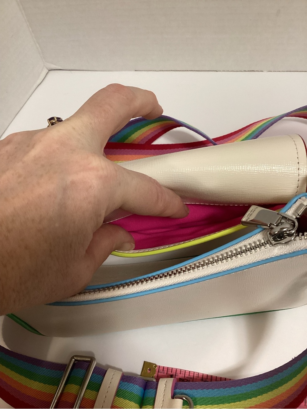 kate spade White Crossbody Two Bag Combo with Rainbow Strap, NWOT - Picture 12 of 16